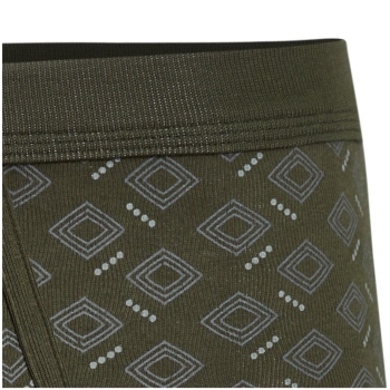Conta Herren Slip Druck Karo auf oliv 5er Pack