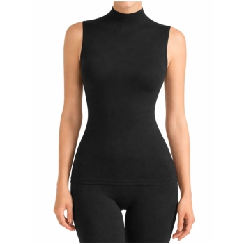 Pompadour Damen Unterhemd Intime Shirt ohne Arm mit Stehkragen Micro Modal