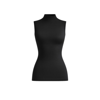 Preview: Pompadour Damen Unterhemd Intime Shirt ohne Arm mit Stehkragen Micro Modal