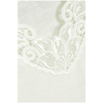 Sangora by Conta Damen halbarm Unterhemd Schurwolle/Modal Spenzer 1/4 Arm mit Spitze