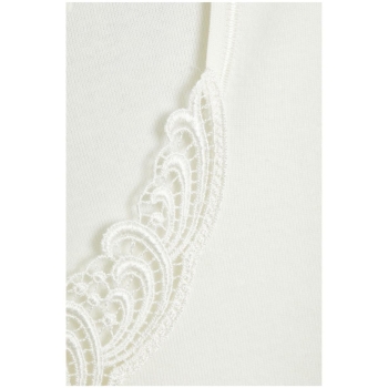 Sangora by Conta Damen halbarm Unterhemd Angora/Baumwolle Spenzer 1/4 Arm mit Spitze