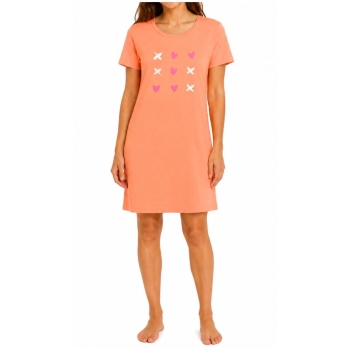 Pompadour Damen kurzarm Nachthemd Loungewear Sleepshirt
