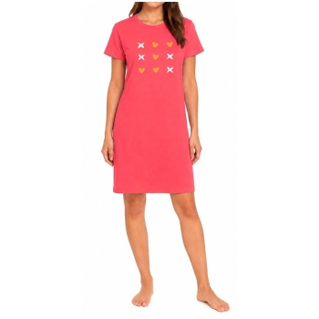 Pompadour Damen kurzarm Nachthemd Loungewear Sleepshirt