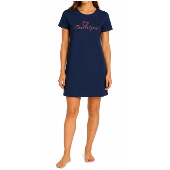 Pompadour Damen kurzarm Nachthemd Loungewear Sleepshirt