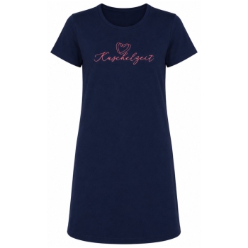 Preview: Pompadour Damen kurzarm Nachthemd Loungewear Sleepshirt