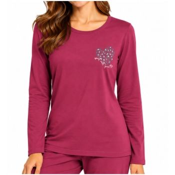 Pompadour Damen langarm Schlafshirt Loungewear