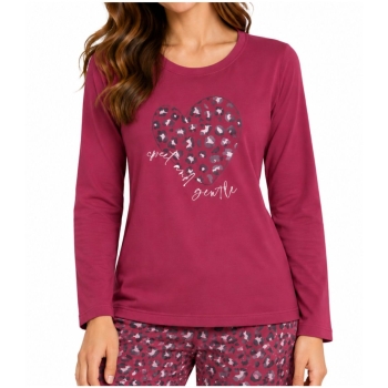 Pompadour Damen langarm Schlafshirt Loungewear