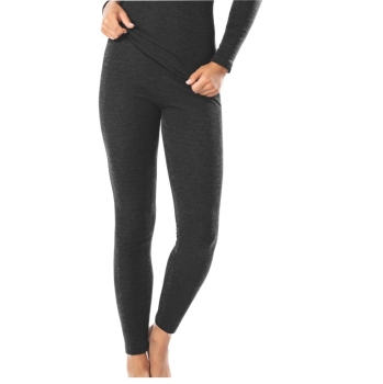 Pompadour Damen lange Unterhose Feinripp Melange Leggings angeraut