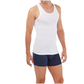 Schöller Herren Unterhemden Basic 2er Pack Feinripp Sportjacken