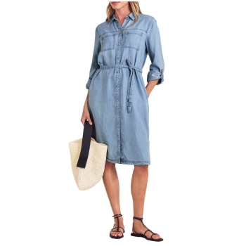 Street One Damen Kleid Denim Washed-Look