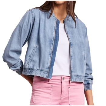 Street One Damen Blouson Denim-Look Jeansjacke
