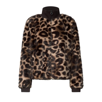 Preview: Street One Damen Blouson mit Leo-Print kurze Jacke Fake Fur