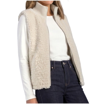 Street One Damen Weste mit Strickdetails Fake Fur