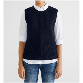 Street One Damen Pullunder Strick Uni