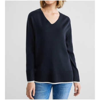 Street One Damen Pullover V-Ausschnitt