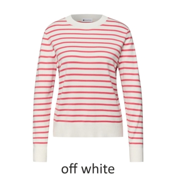 Street One Damen Pullover Basic Streifenmuster