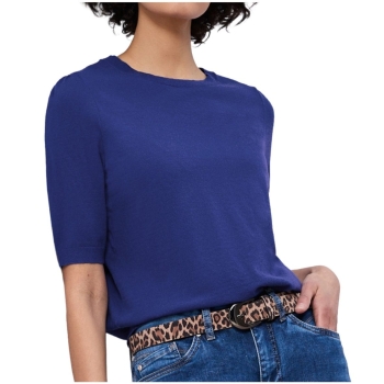 Street One Damen halbarm Strickpullover mit Puffärmeln