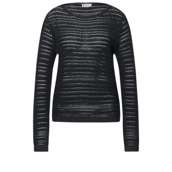 Preview: Street One Damen langarm Strickpullover mit U-Boot-Ausschnitt