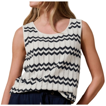 Street One Damen Strick-Top mit Zick-Zack-Muster