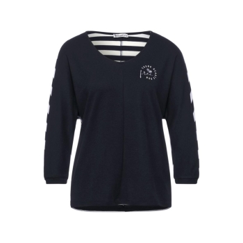 Street One Damen Shirt Uni Streifenmix