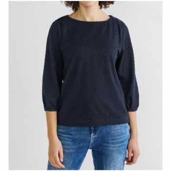 Street One Damen 3/4 Arm Shirt Struktur