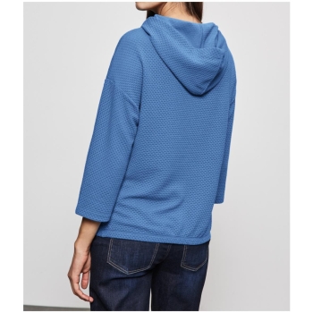 Street One Damen 3/4 Arm Shirt Kapuze Struktur