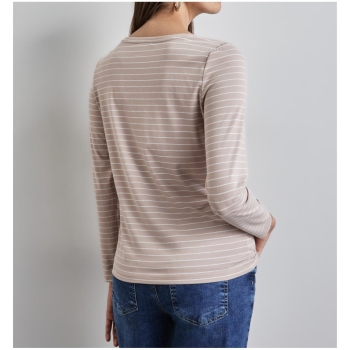 Street One Damen langarm Shirt Streifen Glitzer