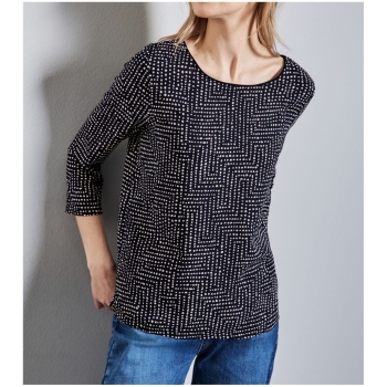 Street One Damen 3/4 Arm Shirt gemustert