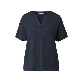 Preview: Street One Damen halbarm Shirt Tunika-Look Split Neck