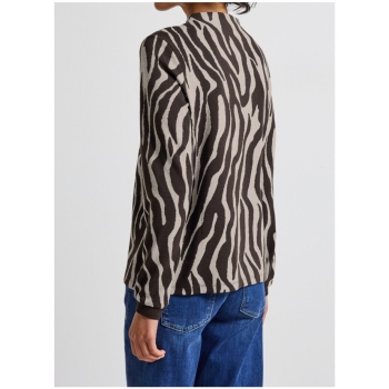 Preview: Street One Damen langarm Shirt Turtleneck mit Zebra Print