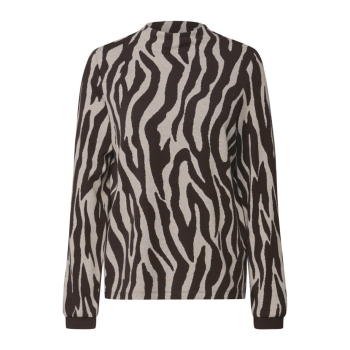 Preview: Street One Damen langarm Shirt Turtleneck mit Zebra Print