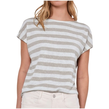 Street One Damen kurzarm Shirt Dropped Shoulder mit Glitzerdetails