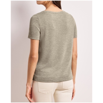 Preview: Street One Damen T-Shirt mit Leinen-Optik