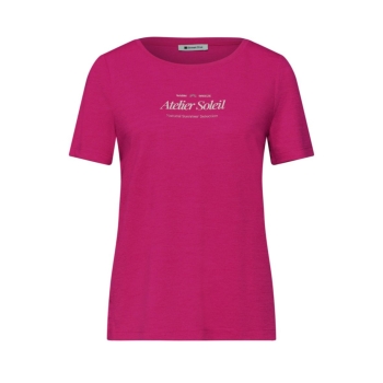 Preview: Street One Damen T-Shirt mit Leinen-Optik