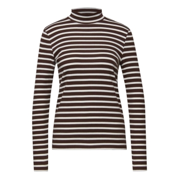 Preview: Street One Damen Shirt mit Streifenmuster Turtleneck
