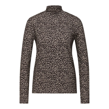 Preview: Street One Damen langarm Shirt Leo-Design mit Turtleneck