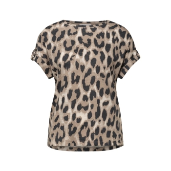 Preview: Street One Damen kurzarm Shirt mit Leo-Muster