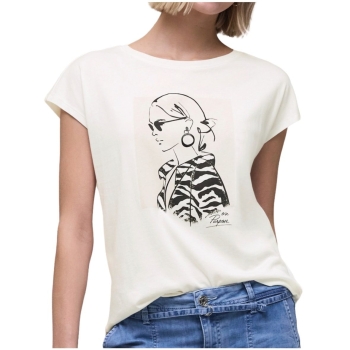 Street One Damen kurzarm Shirt Dropped Shoulders