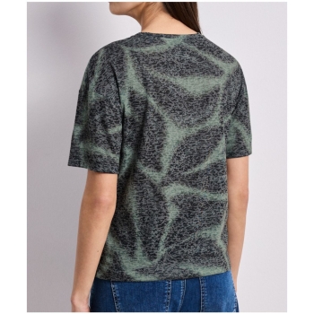 Preview: Street One Damen kurzarm Shirt Ausbrenner-Optik