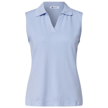Preview: Street One Damen Top in Rippstruktur mit Polokragen