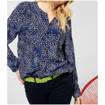 Street One Damen Bluse Print Stehkragen