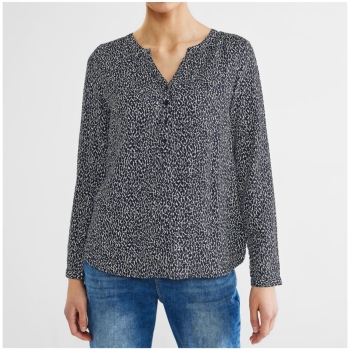 Street One Damen 1/1 Arm Bluse Leomuster