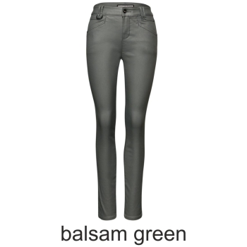 Street One Damen Hose Slim Fit Coated Hose