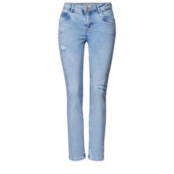 Preview: Street One Damen Jeanshose Bleached-Optik Casual Fit