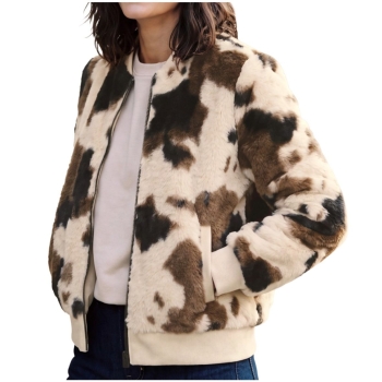 Cecil Damen Blouson mit Kuhmuster Fake Fur