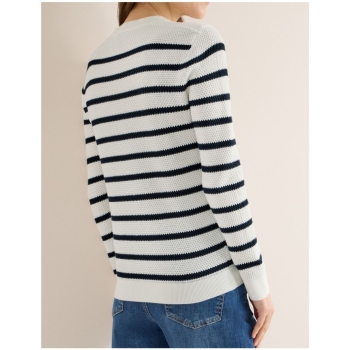 Preview: Cecil Damen Pullover Rippstrick mit Streifenmuster