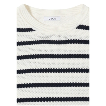 Preview: Cecil Damen Pullover Rippstrick mit Streifenmuster