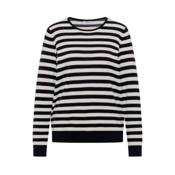 Preview: Cecil Damen Pullover mit Rundhals und Streifen