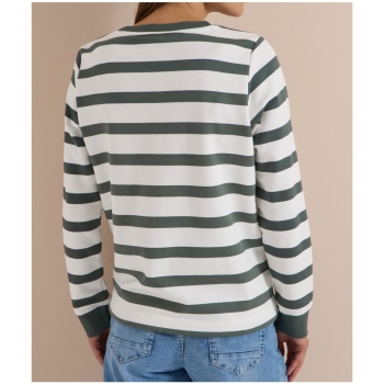 Preview: Cecil Damen Sweatshirt mit Streifenmuster Rundhals