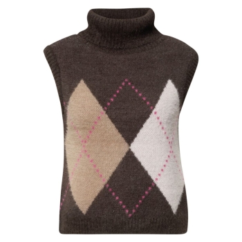 Preview: Cecil Damen Pullunder mit Kragen und Argyle-Muster
